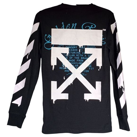 Off-White Main Label Virgil Abloh Crewneck Pullover Sweatshirt Black Mens XXS - Picture 4 of 8